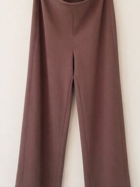 Lane Bryant 18W Wide Leg Pants Chocolate Brown Stretch Pull On Workwear Chic